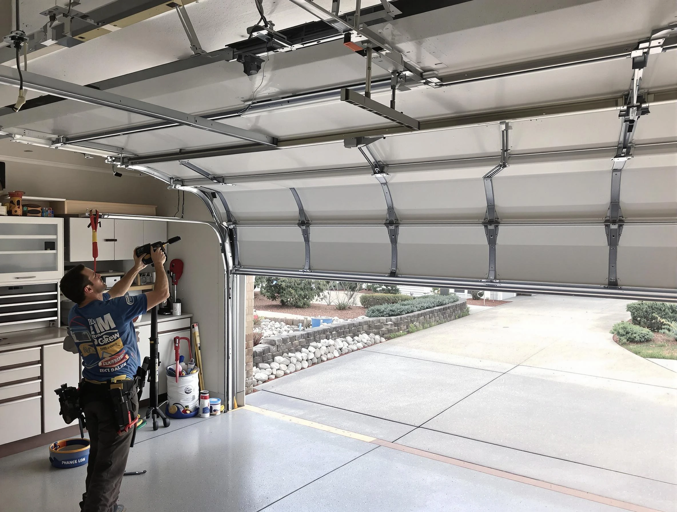 Garage door track repair service by Fort Myers Garage Door Repair in Fort Myers